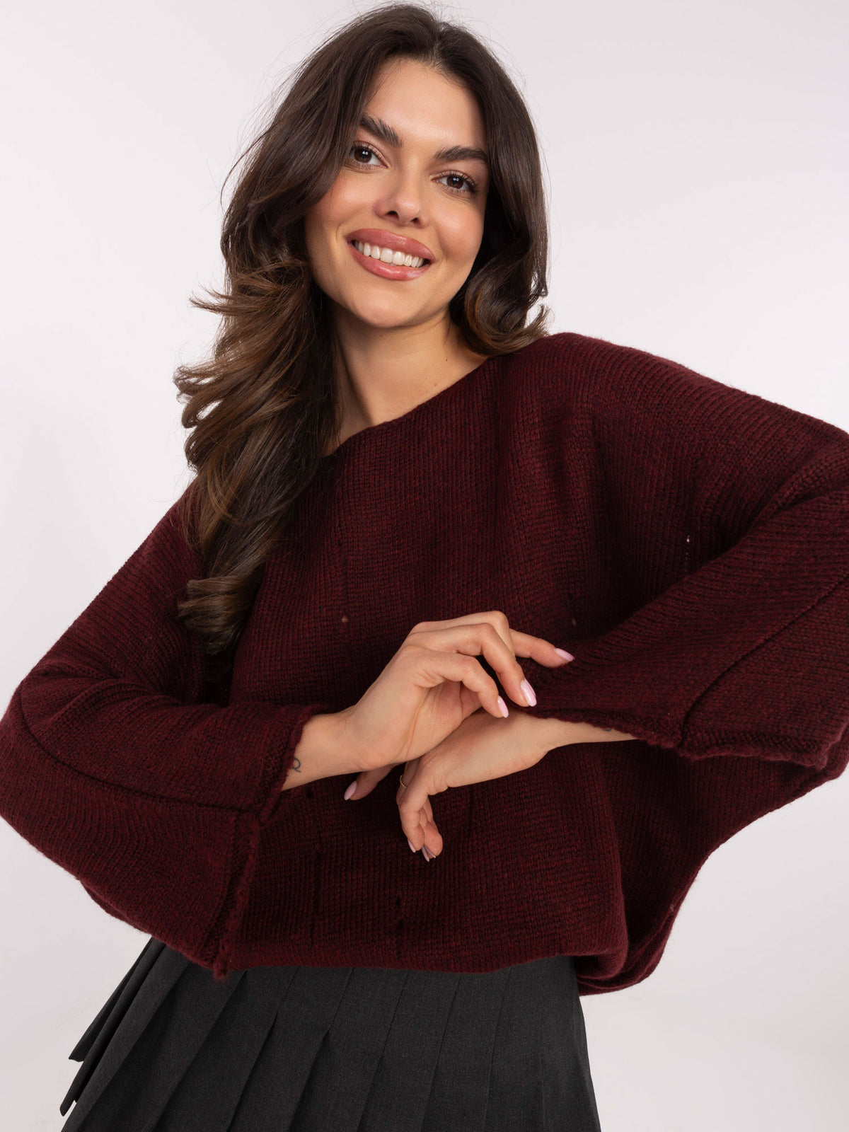 Basic Pullover Weinrot